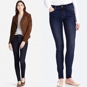 Uniqlo Slim Straight Stretch Dark Wash Jeans Sz 27